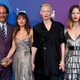L to R: Luca Guadagnino, Dakota Johnson, Tilda Swinton, and Mia Goth